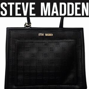 Steve Madden BBirdie Block Logo Square Tote Bag- Black